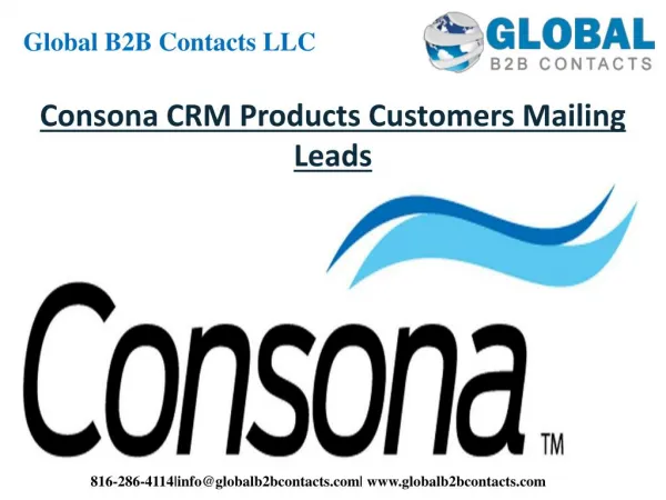 Consona CRM Product Customers Mailing Leads
