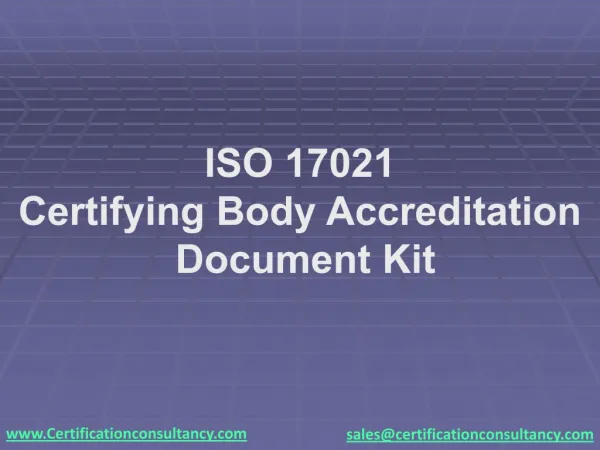 Presentation on ISO 17021:2015 Document Kit