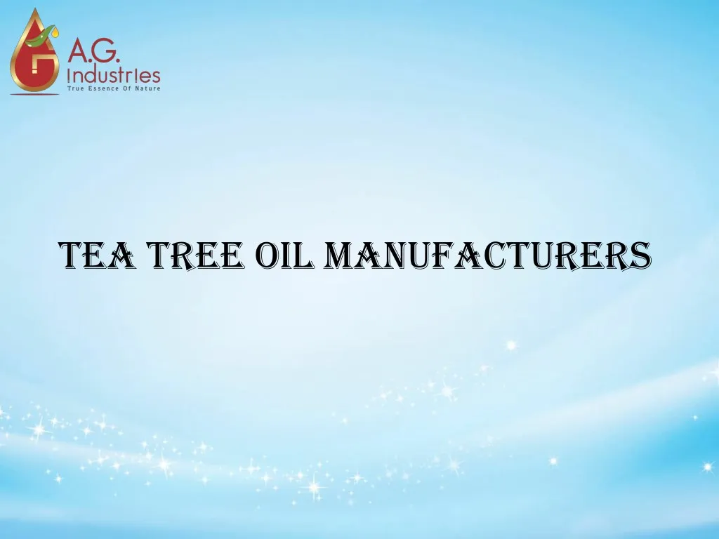 tea tree oil manufacturers