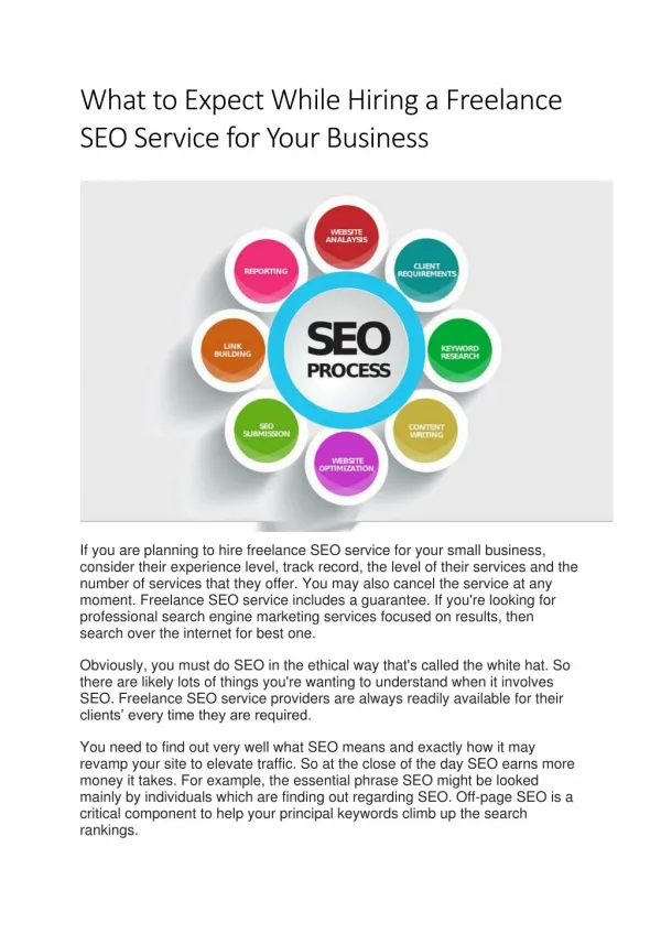 What to Expect While Hiring a Freelance SEO Service for Your Business