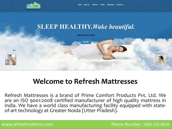 Refresh Mattress: Best Healthy Mattress Brand in India