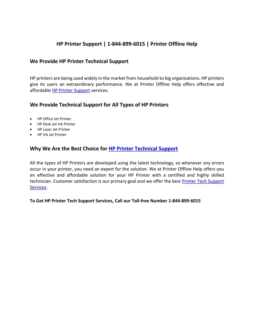 hp printer support 1 844 899 6015 printer offline