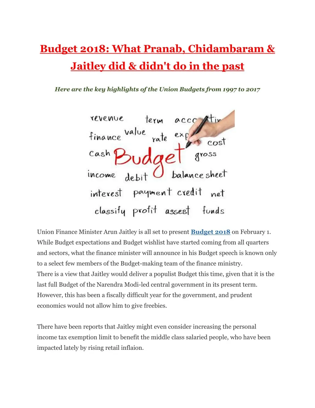 budget 2018 what pranab chidambaram