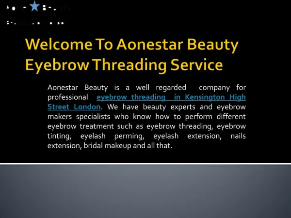 Professional Eyebrow Threading Services in Kensington High Street