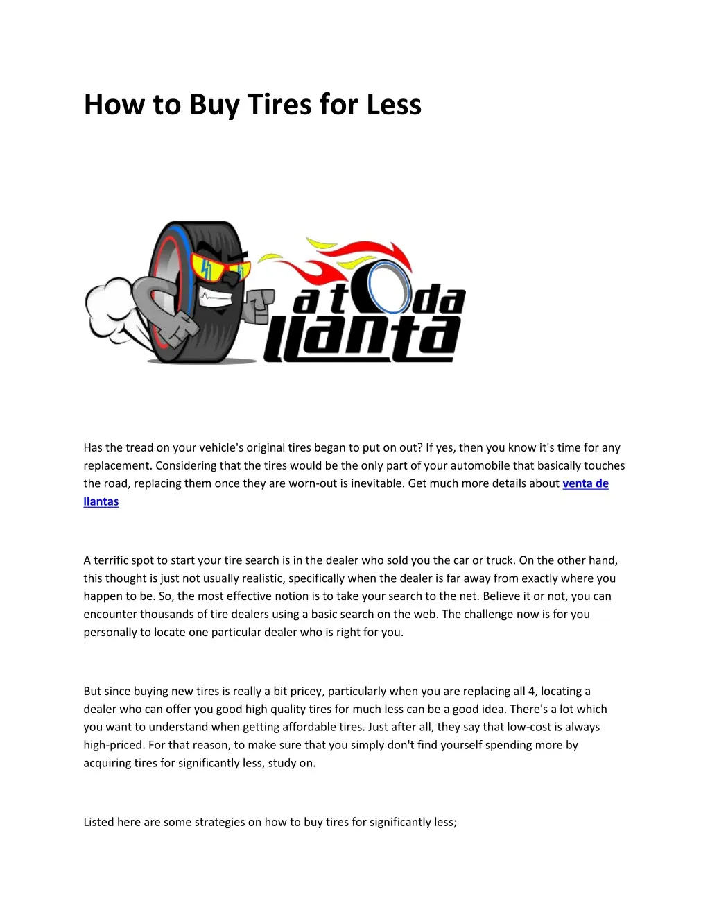 how to buy tires for less