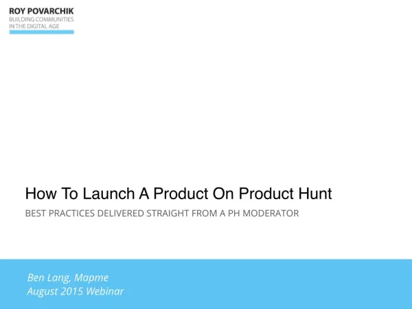 How To Launch A Product On Product Hunt