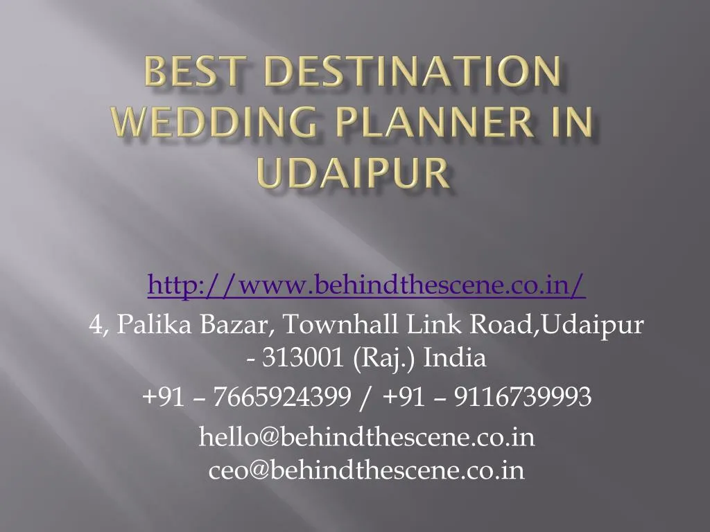 best destination wedding planner in udaipur