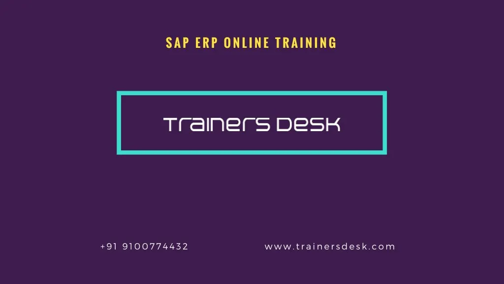 sap erp online training