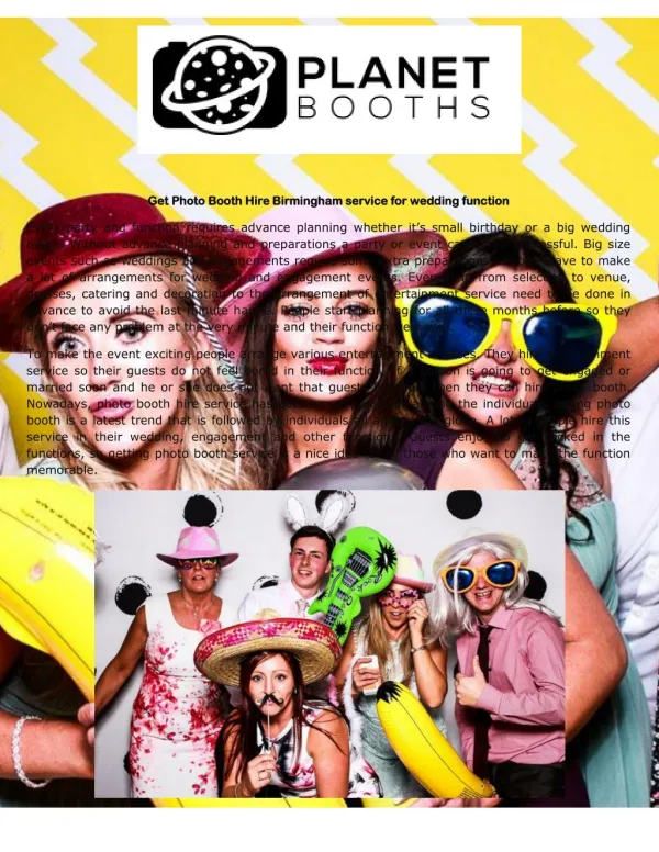 Photo Booth Hire Birmingham - Planet Booths