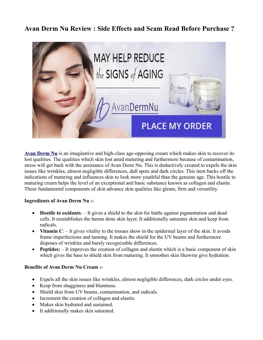 avan derm nu review side effects and scam read