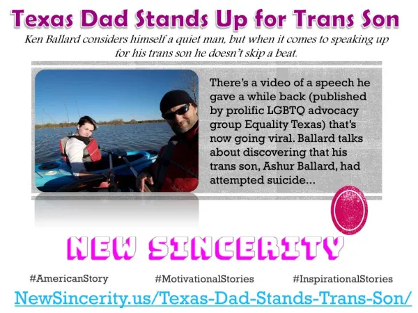 Texas Dad Stands Up for Trans Son - New Sincerity