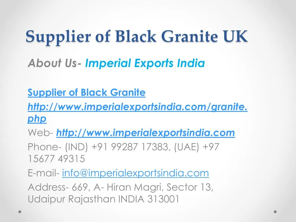 supplier of black granite uk