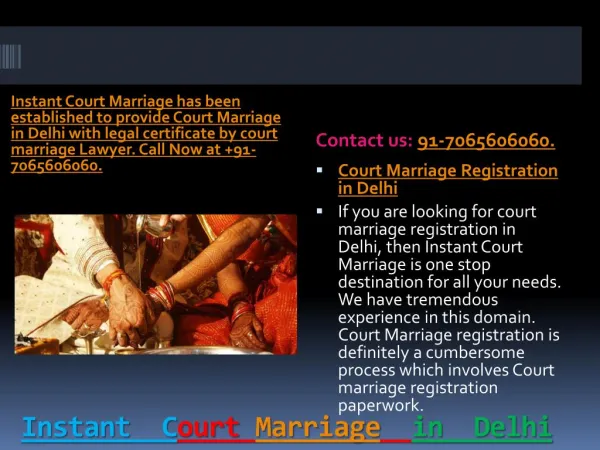 Instant Court Marriage in Delhi | Court Marriage Lawyer NCR