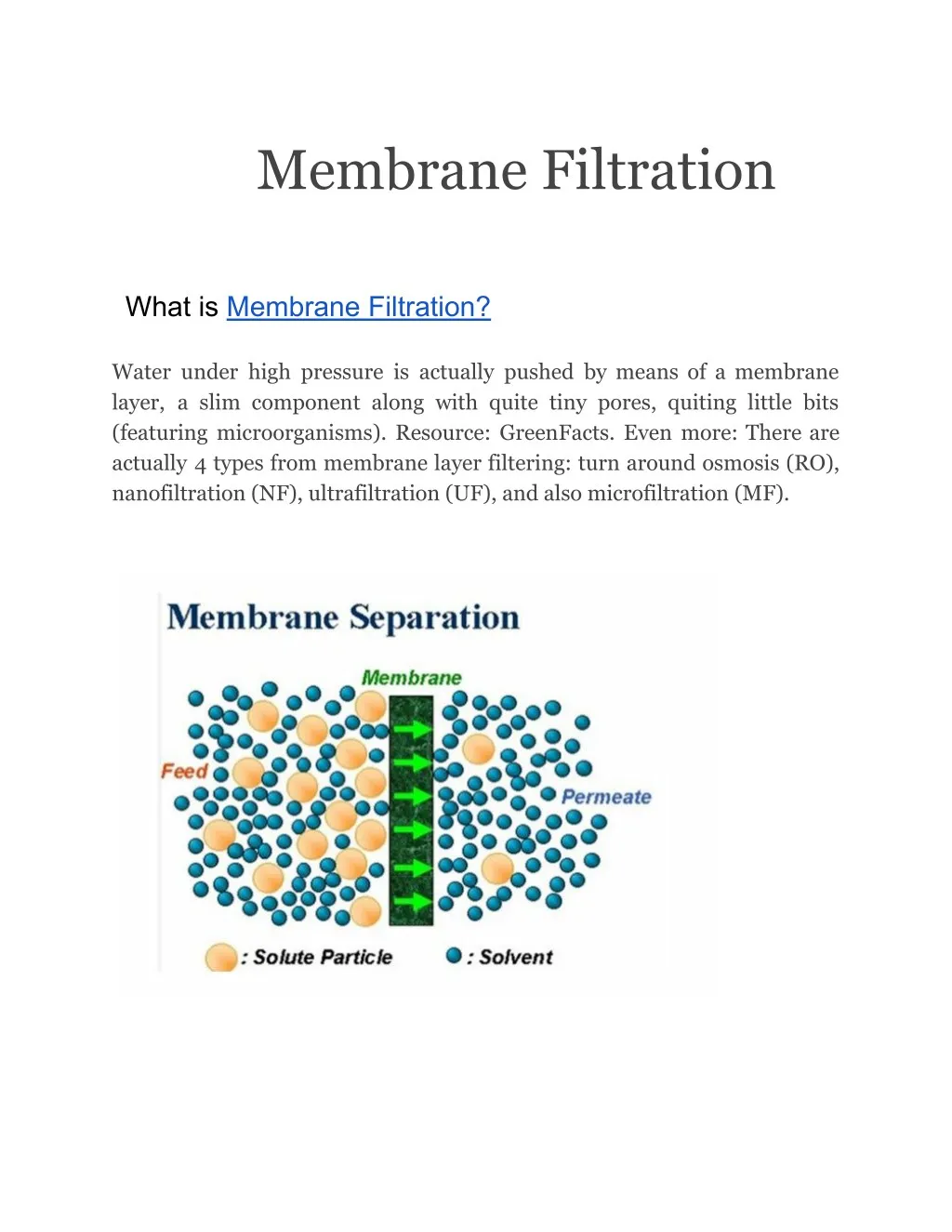membrane filtration what is membrane filtration