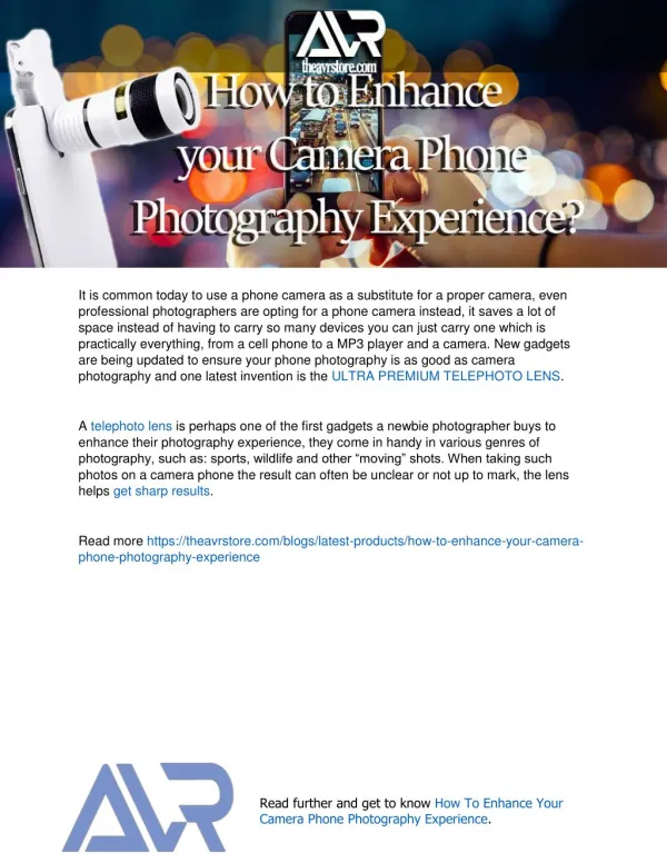 How To Enhance Your Camera Phone Photography Experience