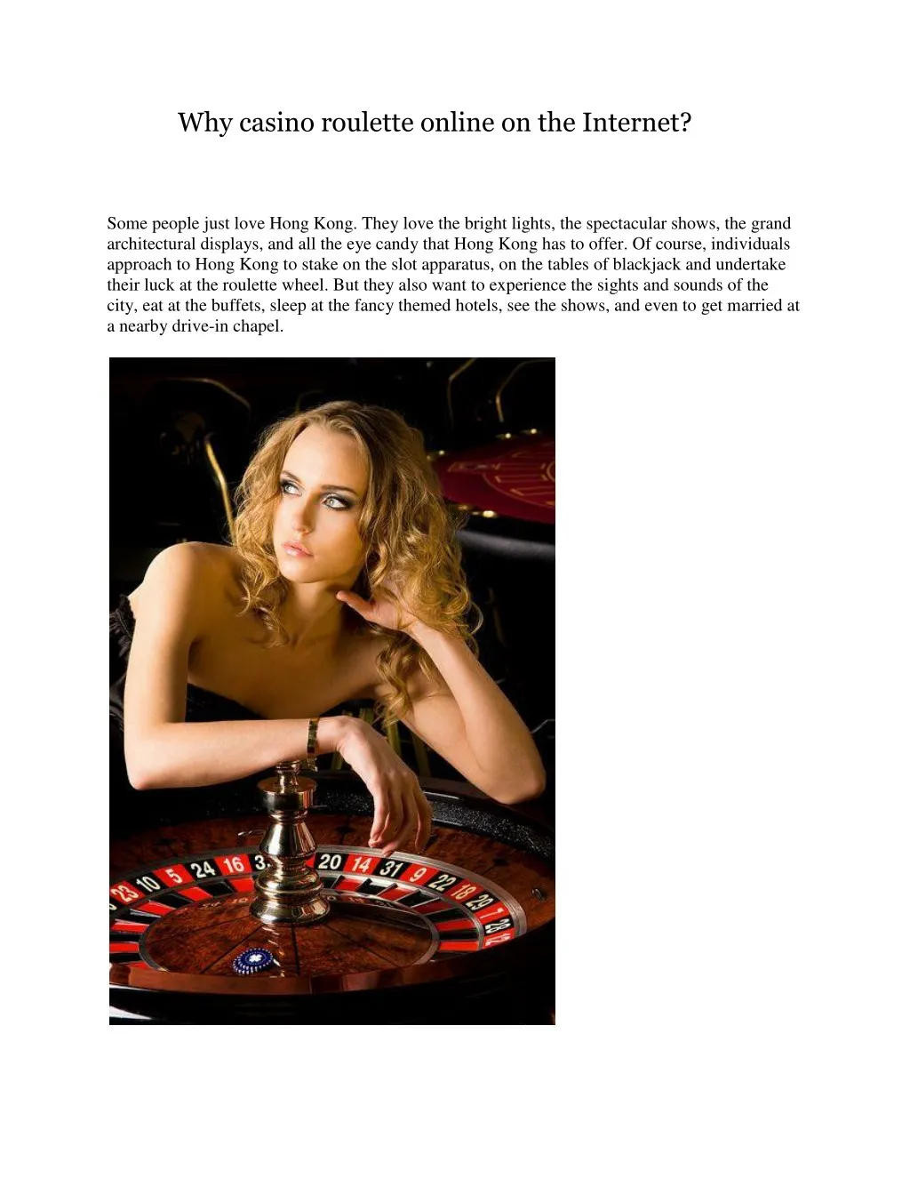 why casino roulette online on the internet