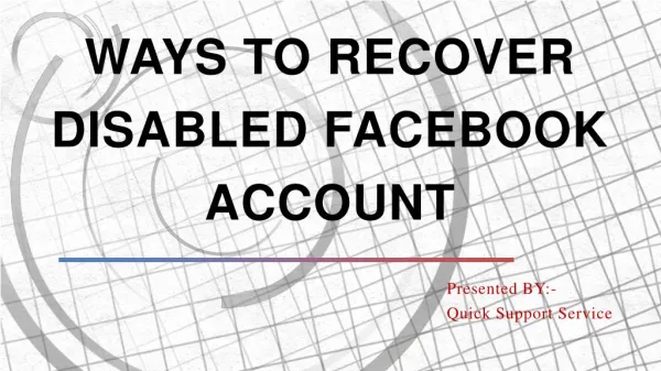 Recover Disabled Facebook Account Instantly