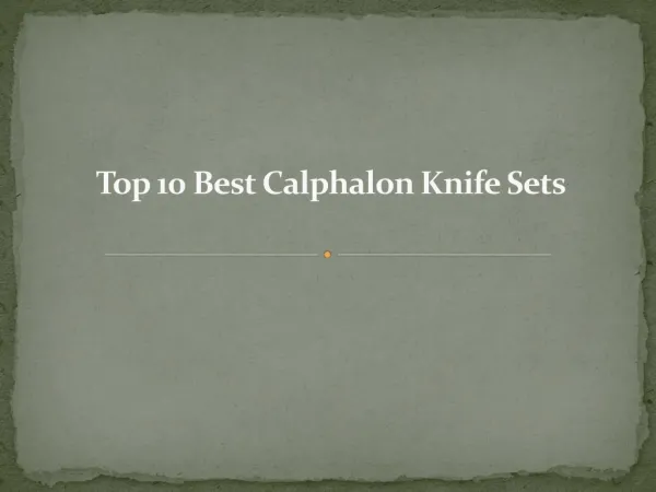 Top 10 best calphalon knife set