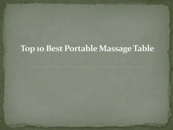 Top 10 best portable massage table