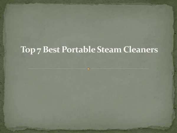 Top 7 best portable steam cleaners