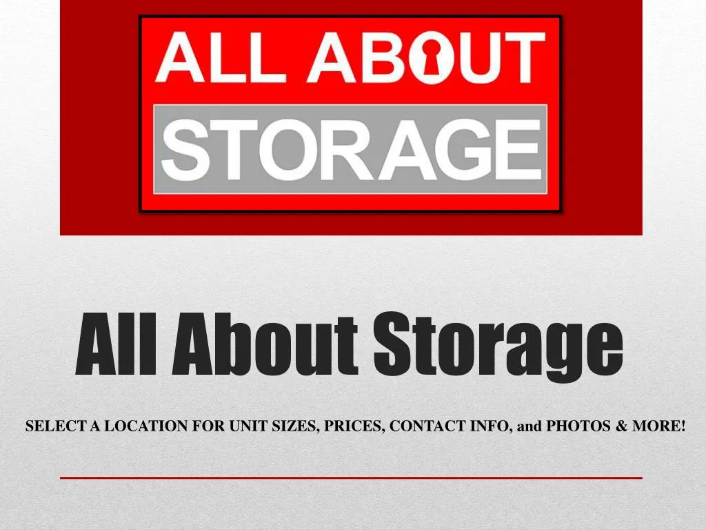 all about storage