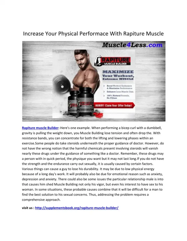 Rapiture muscle Builder : Improve your stamina
