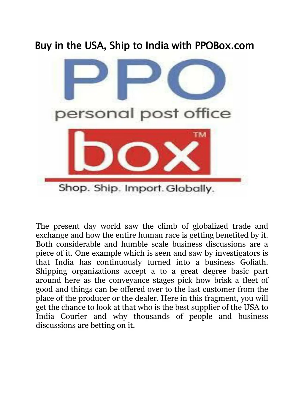 buy in the usa ship to india with ppobox com
