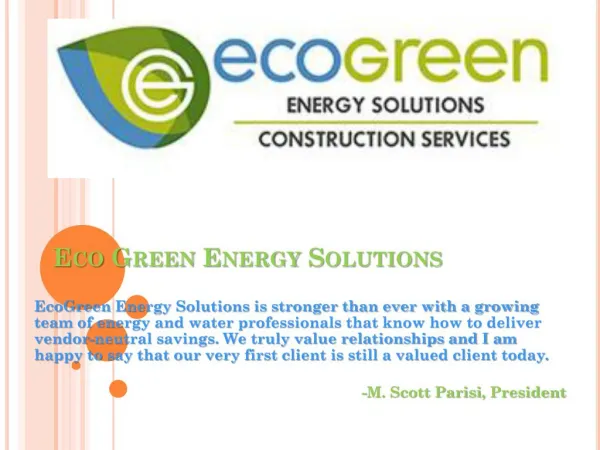 Eco green energy solutions