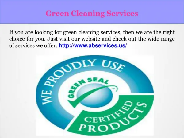 green cleaning services