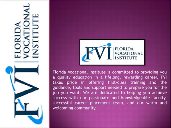Medical Assistant Degree, Pharmacy Technician School - FLORIDA VOCATIONAL INSTITUTE