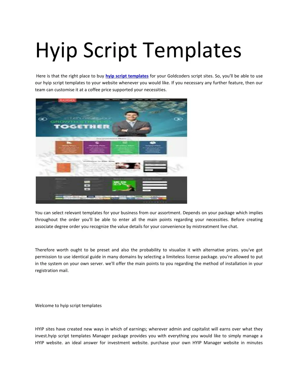 hyip script templates
