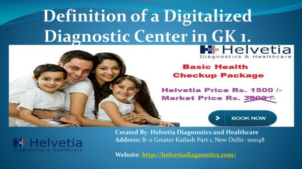 Definition of a Digitalised Diagnostic Center in GK 1
