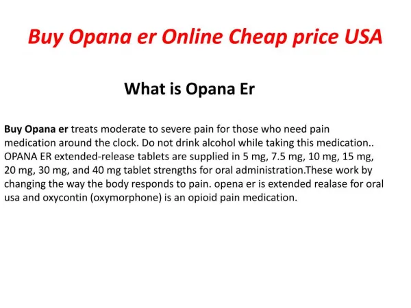 Buy Opana er 10mg Online Cheap price without Prescription