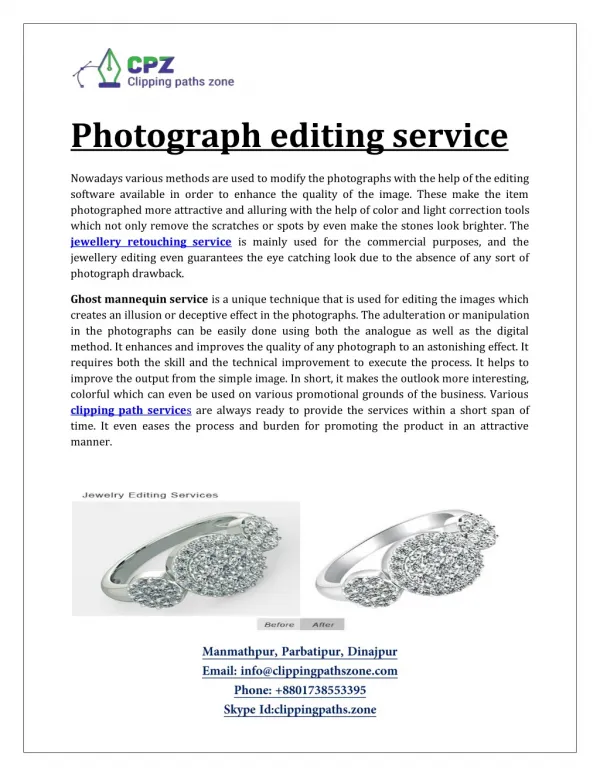 Photograph editing service