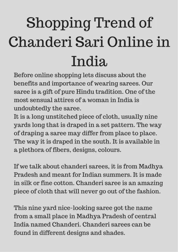 Best & Affordable Chanderi Sari Online
