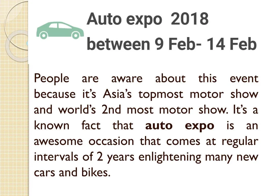 auto expo 2018 details
