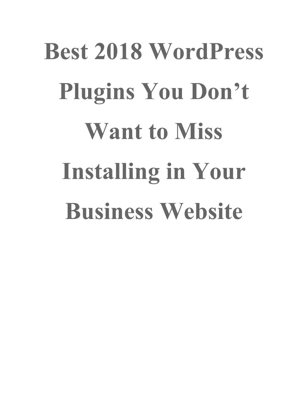 best 2018 wordpress