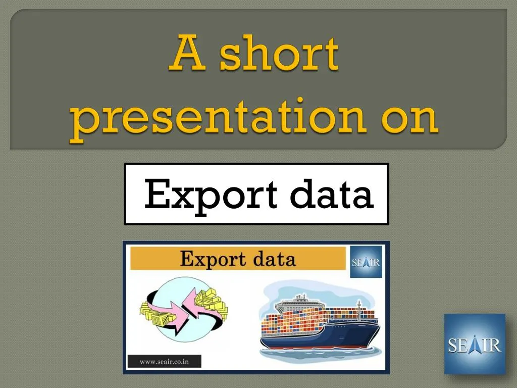 a short presentation on