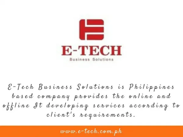 SEO Company Philippines - E-Tech Business Solutions