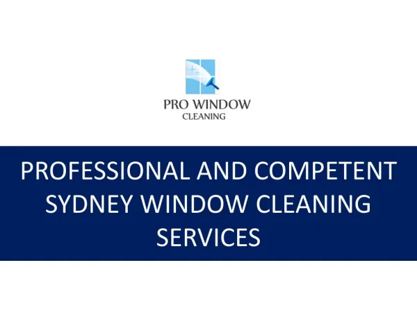 Professional and Competent Sydney Window Cleaning Services