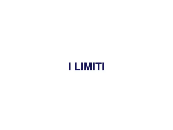 i limiti