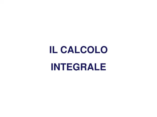 il calcolo integrale
