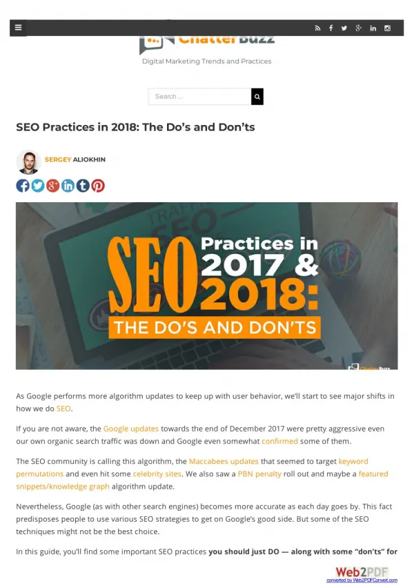 SEO Practices in 2018: The Do’s and Don’ts