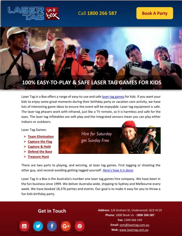 100% EASY-TO-PLAY & SAFE LASER TAG GAMES FOR KIDS