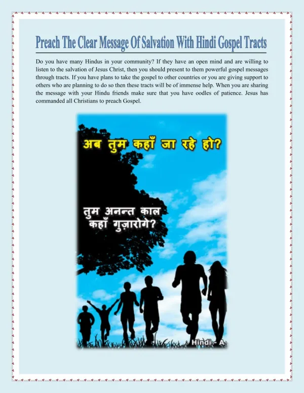Preach The Clear Message Of Salvation With Hindi Gospel Tracts