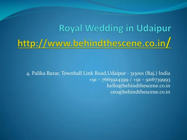 Royal Weddings in Udaipur