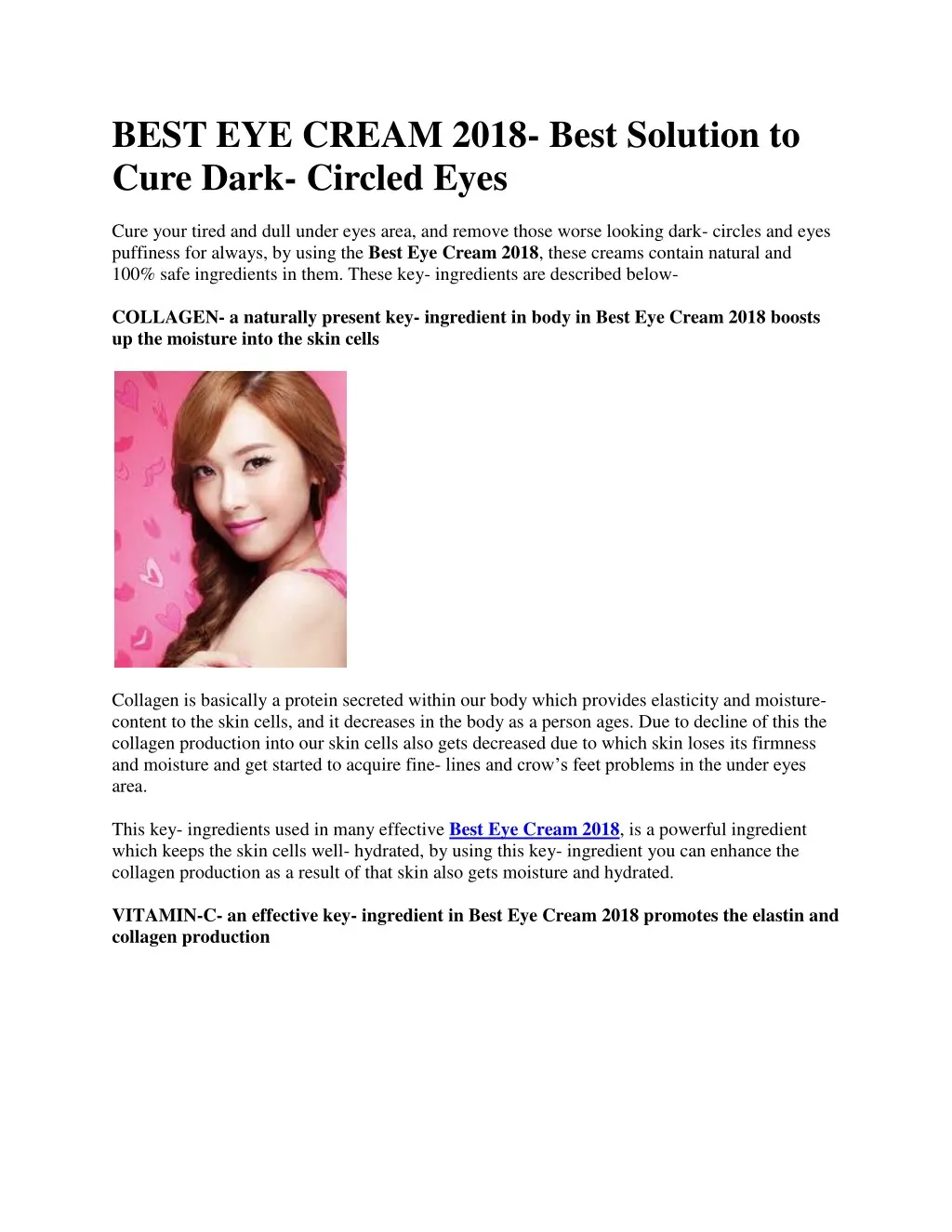 best eye cream 2018 best solution to cure dark