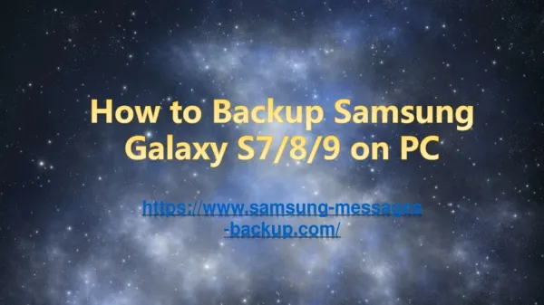 How to Backup Samsung Galaxy S789 on Computer