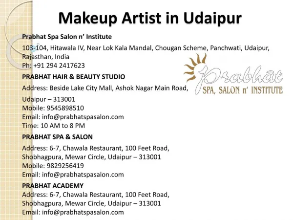 Makeup Artist in Udaipur