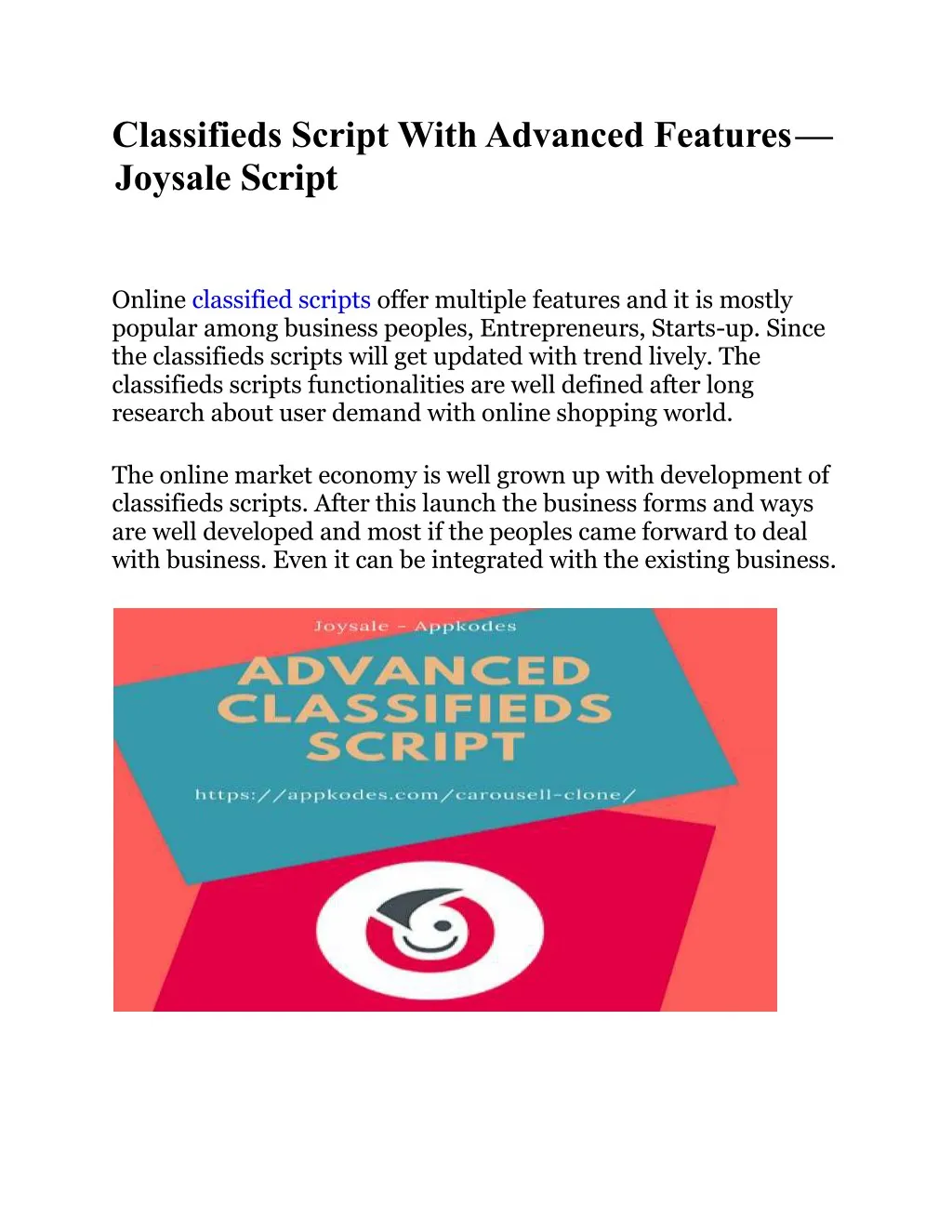 classifieds script with advanced features joysale